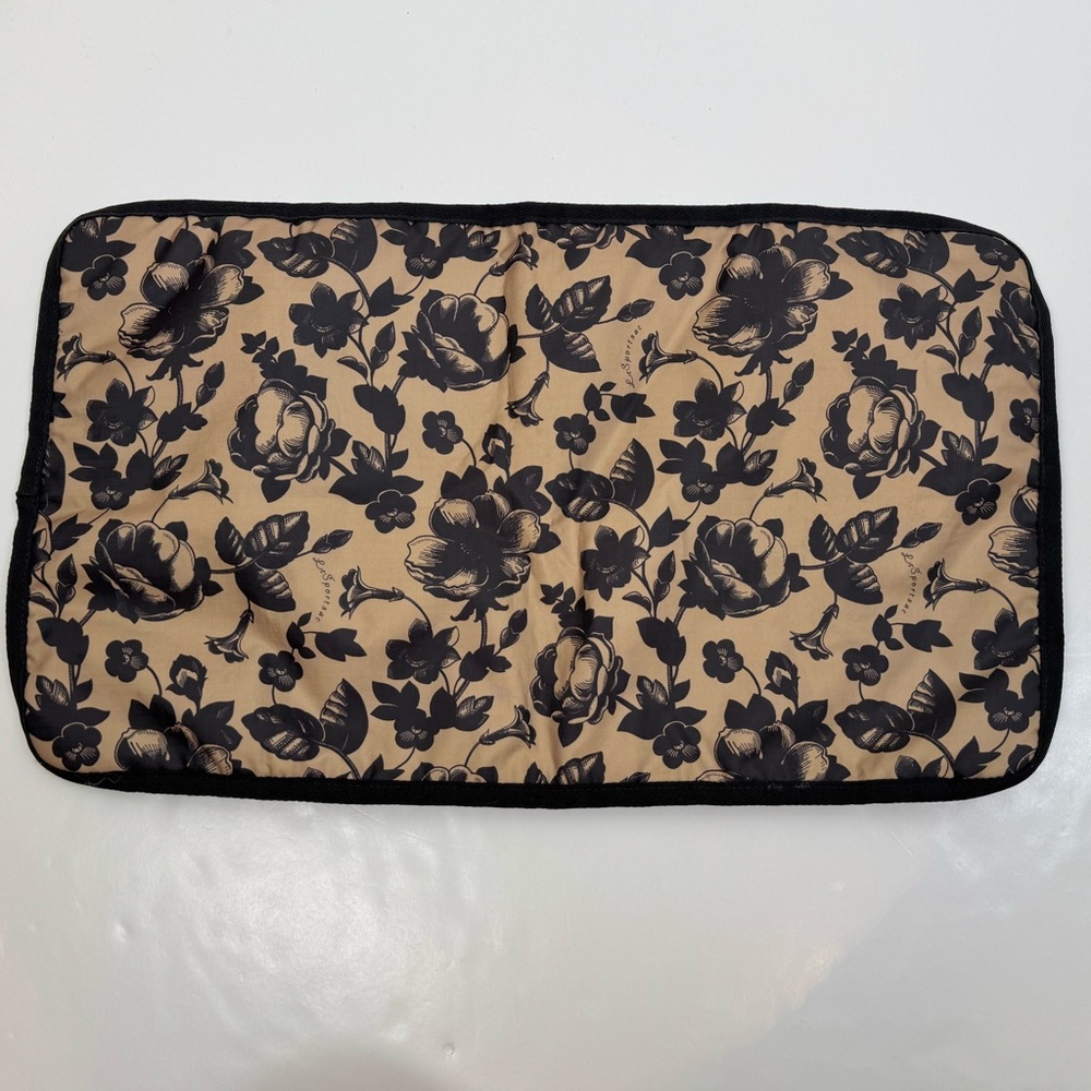 LeSportsac Baby Diaper Bag Floral Black Tan Nylon Changing Pad Adjustable Strap - Picture 8 of 14